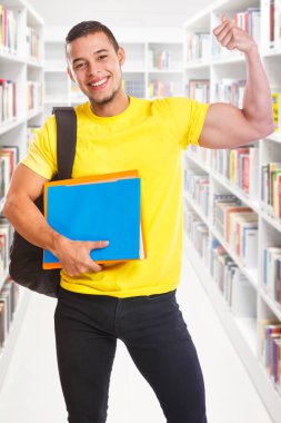 Öğrenci genç adam başarı başarılı portre formatı güçlü powe