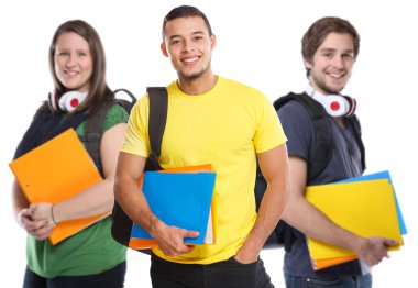 Üniversite öğrencileri öğrenci gençler gülümseyerek eğitim eğitimi 