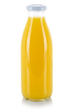 Portakal suyu içecek şişesi beyaz izole