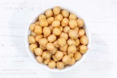 Nohut bezelye sebze yukarıdan kase ahşap tahta