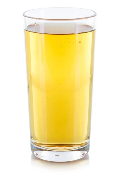 Copo de bebida de suco de maçã isolado em branco — Fotografia de Stock