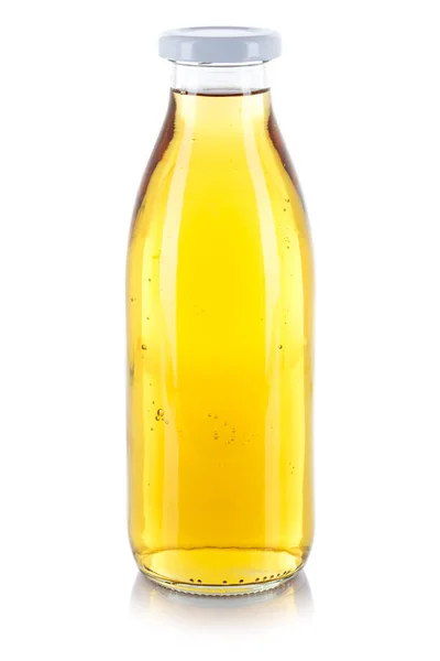 Botella de jugo de manzana aislada en blanco —  Fotos de Stock