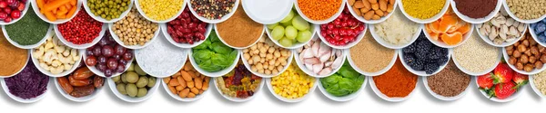Frutas e legumes alimentos fundo temperos ingredientes bagas — Fotografia de Stock