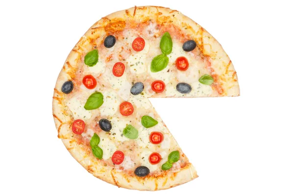 Pizza Margarita Margherita Diagramm Diagramm Informationen isoliert auf weiß — Stockfoto