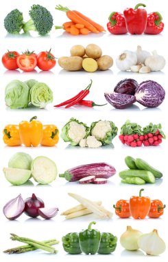 Sebze domates marul biber esparagus havuç collec