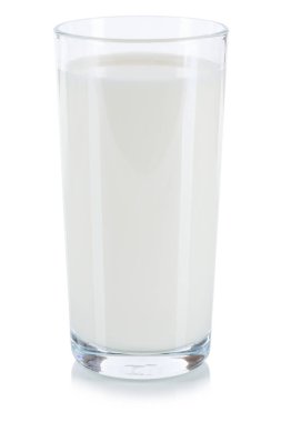 Taze süt bardağı beyaz izole