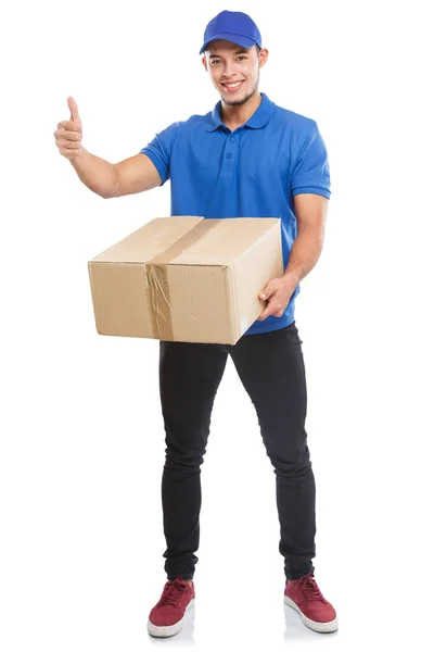 Pakketbezorging service doos package order leveren van werk succes — Stockfoto