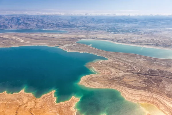 Dead Sea Israel landscape nature from above aerial view Jordan — Stock Photo, Image