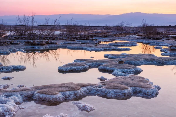 Dead Sea Israel sunrise morning salt landscape nature — Stock Photo, Image