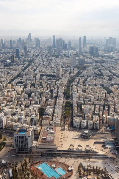 Tel Aviv skyline Israel aerial view city portrait format skyscra — Stock Photo, Image