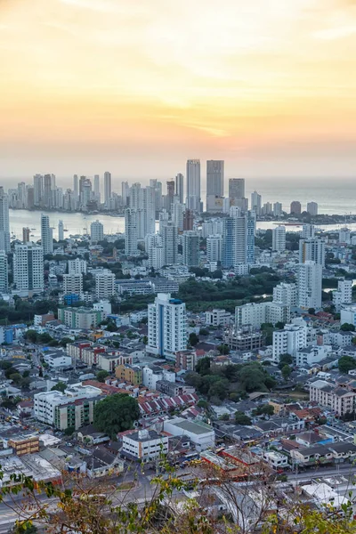 Cartagena skyline Colombia city sea portrait format skyscrapers — Stock Photo, Image