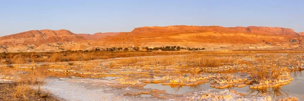 Dead Sea Panorama Israel sunrise morning landscape nature — Stock Photo, Image