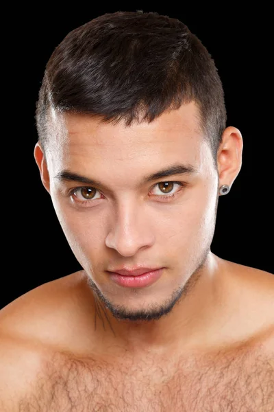 Latin handsome young man portrait people sexy look looking — Stock Photo, Image