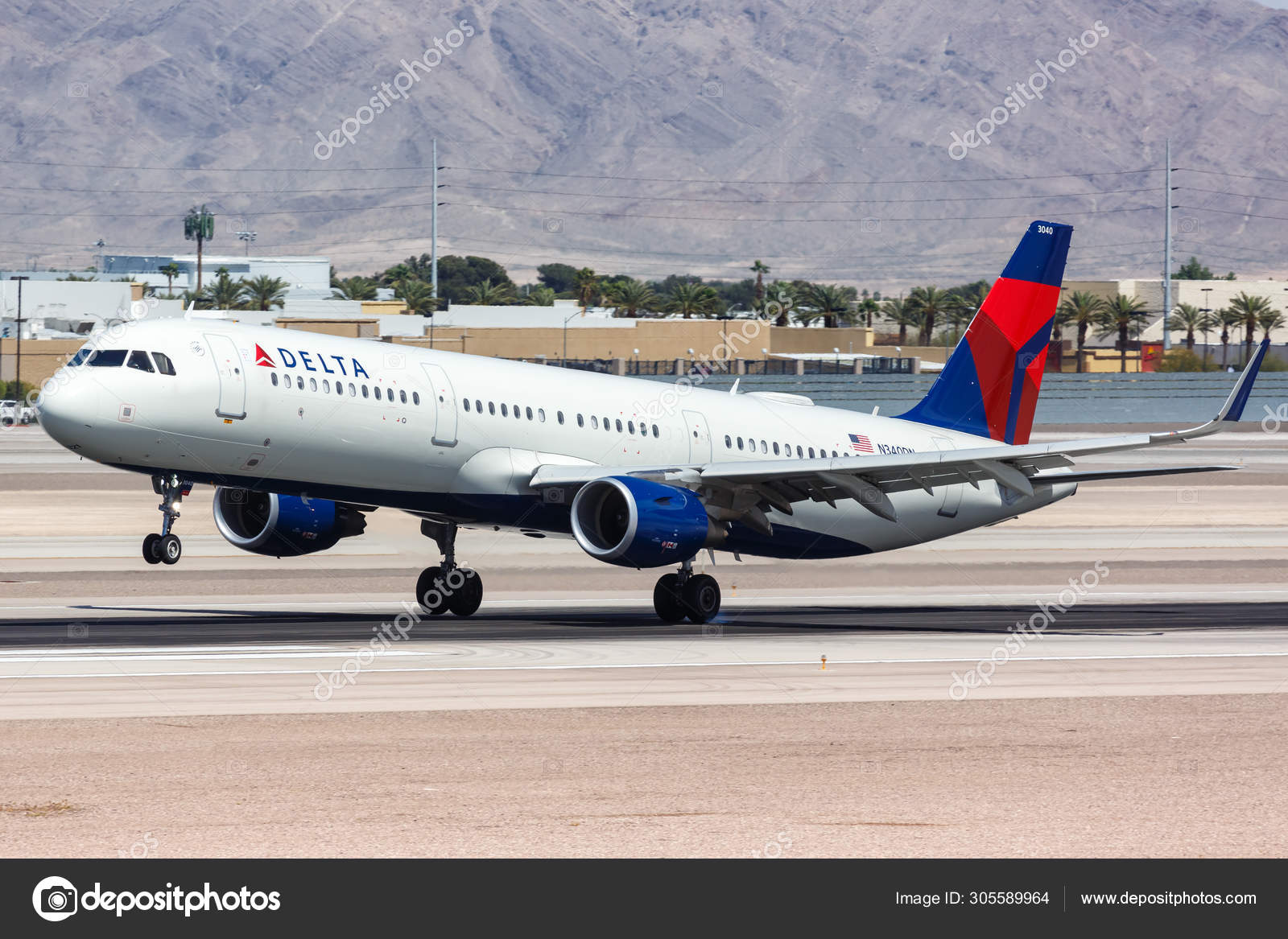Самолет Airbus A321 Авиакомпании Delta Air Lines В Аэропорту Лас.