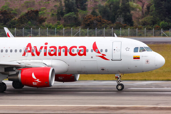 Avianca Airbus A320 airplane Medellin airport