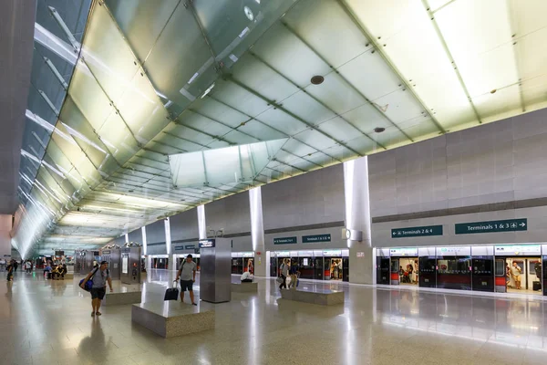 Singapore Changi Airport MRT Metro Station — Fotografia de Stock