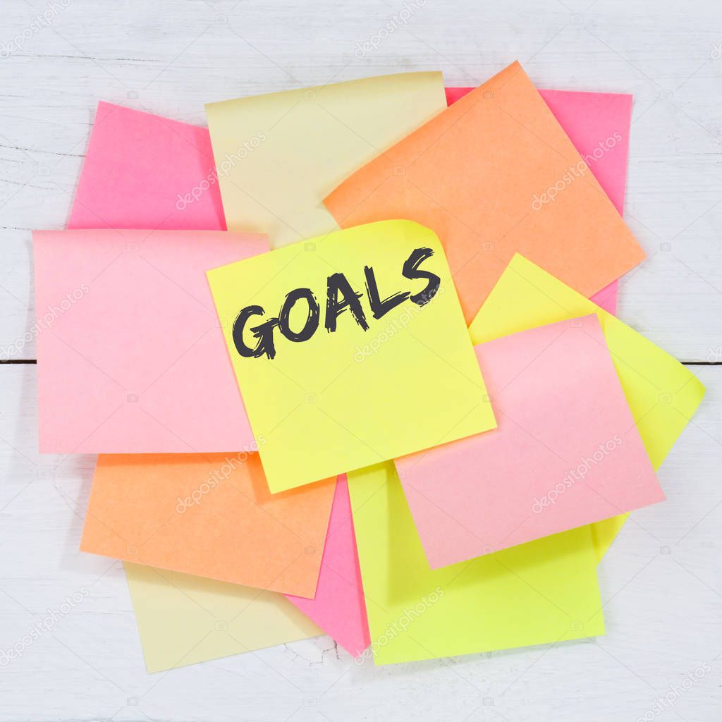 Goal goals to success aspirations and growth business concept de