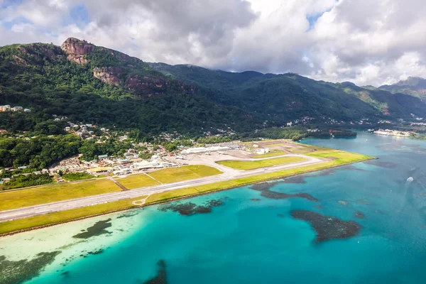 Mahe Seychelles Febbraio 2020 Veduta Aerea Dell Aeroporto Mahe Sez — Foto Stock