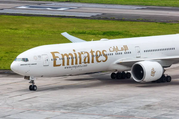 Mahe Seychelles Fevereiro 2020 Avião Emirates Boeing 777 300Er Aeroporto — Fotografia de Stock