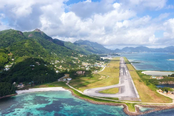 Mahe Seychelles Febbraio 2020 Veduta Aerea Dell Aeroporto Mahe Sez — Foto Stock