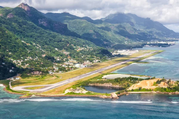 Mahe Seychelles Febbraio 2020 Veduta Aerea Dell Aeroporto Mahe Sez — Foto Stock