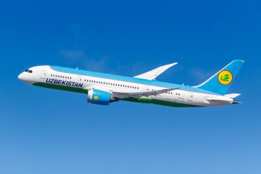 New York, New York 1 Mart 2020 Özbekistan Havayolları Boeing 787-8 Dreamliner uçağı New York JFK havaalanında (JFK).
