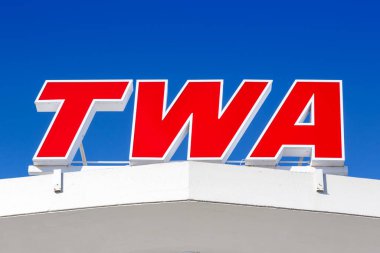 New York Şehri, New York 29 Şubat 2020 TWA Logo Otel Terminali New York JFK Havaalanı (JFK).