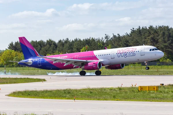 Gdansk Polen Maj 2019 Wizzair Airbus A321 Flygplan Gdansk Flygplats — Stockfoto