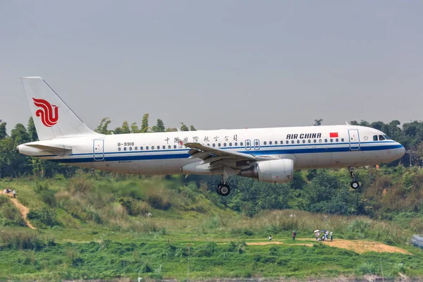 Chengdu China September 2019 Air China Airbus A320 Airplane Chengdu — Stock Photo, Image