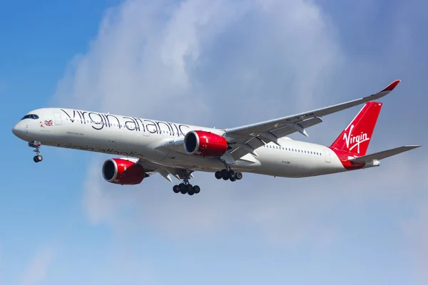 Nowy Jork Nowy Jork Lutego 2020 Samolot Virgin Atlantic Airbus — Zdjęcie stockowe