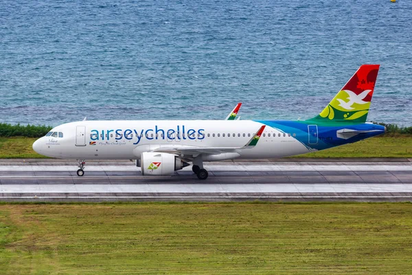 Mahe Seychelles February 2020 Air Seychelles Airbus A320Neo Airplane Mahe — Stock Photo, Image