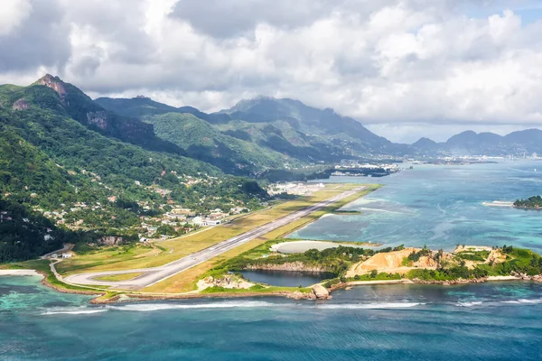 Mahe Seychelles Febbraio 2020 Veduta Aerea Dell Aeroporto Mahe Sez — Foto Stock