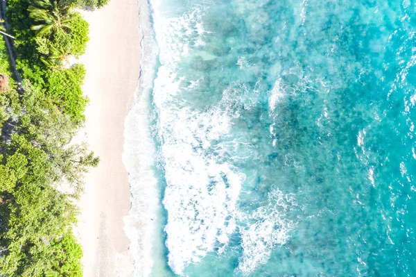 Seychelles Eden Island Strand Mahe Nyaralás Paradicsom Tenger Óceán Légi — Stock Fotó