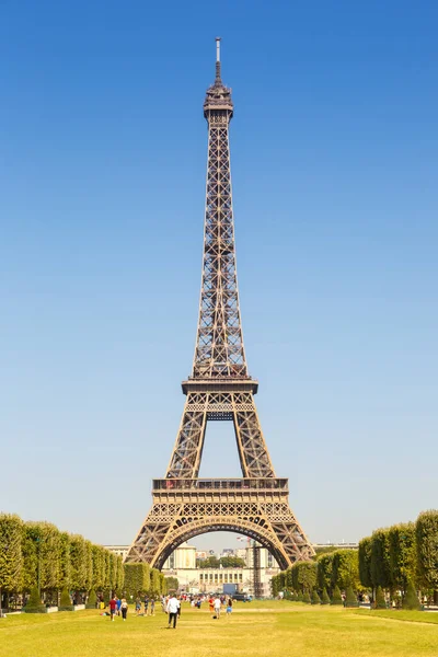 Paris Eiffel Tower France Travel Traveling Portrait Format Landmark Sight Stock Photo