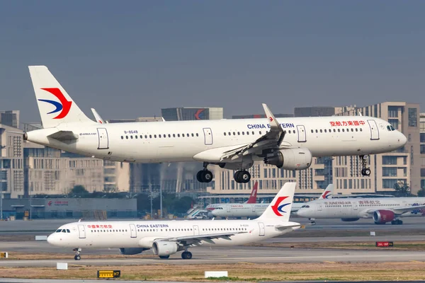Şangay Çin Eylül 2019 China Eastern Airlines Airbus A321 Uçağı — Stok fotoğraf