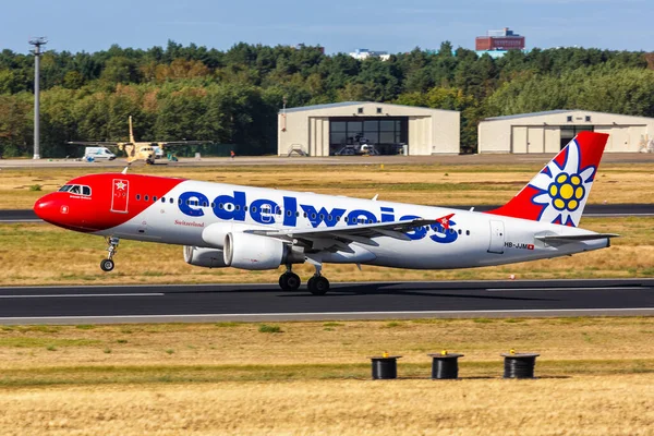 Berlin Germany September 2018 Edelweiss Airbus A320 Airplane Berlin Tegel — Stock Photo, Image