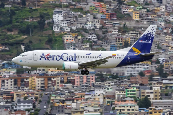 Quito Ekvador Haziran 2011 Aerogal Boeing 737 300 Uçağı Quito — Stok fotoğraf