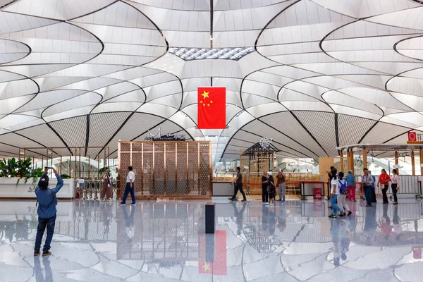 Πεκίνο Κίνα Σεπτέμβριος 2019 Πεκίνο Daxing Νέο Διεθνές Αεροδρόμιο Terminal — Φωτογραφία Αρχείου