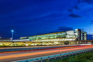Leipzig, Almanya - 18 Ağustos 2020 Leipzig Halle LEJ Havaalanı.