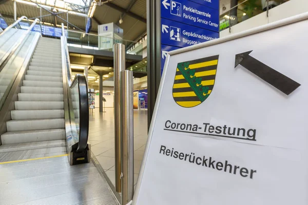 Лейпциг Германия Августа 2020 Года Corona Test Leipzig Halle Lej — стоковое фото