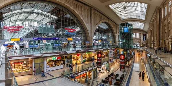 Lipcse Németország 2020 Augusztus Lipcse Vasútállomás Hauptbahnhof Hbf Deutsche Bahn — Stock Fotó