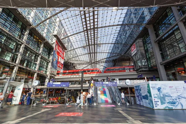 Berlin Allemagne Août 2020 Gare Centrale Berlin Hauptbahnhof Hbf Train — Photo