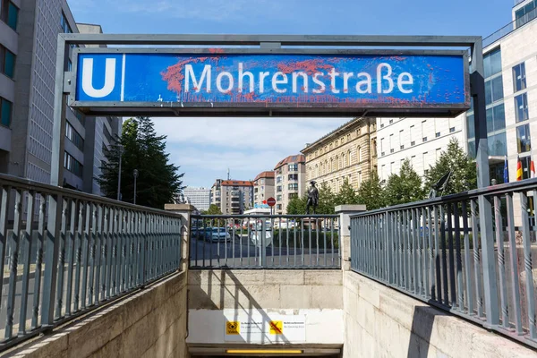 Берлин Германия Августа 2020 Года Станция Метро Mohrenstrasse Berlin Bahn — стоковое фото