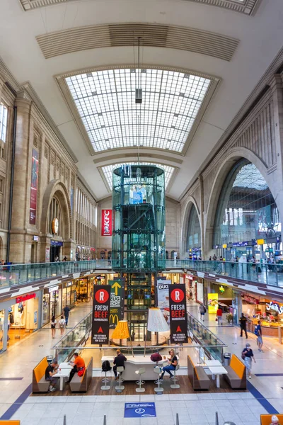 Lipcse Németország 2020 Augusztus Lipcse Vasútállomás Hauptbahnhof Hbf Deutsche Bahn — Stock Fotó