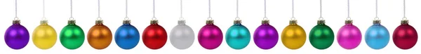 Palle Natale Baubles Banner Decorazione Fila Isolato Uno Sfondo Bianco — Foto Stock