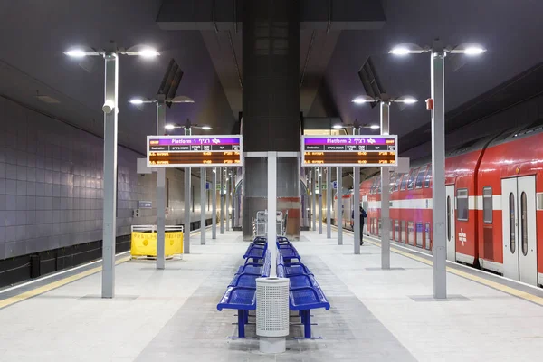 Jerusalén Israel Febrero 2019 Jerusalén Yitzhak Estación Tren Navon Con — Foto de Stock