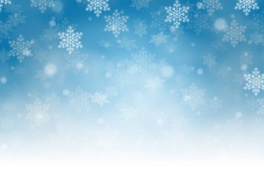 Noel arkaplanı mavi desenli, kopyalanmış kopya alanı kışın kar kartı duvar kağıdında