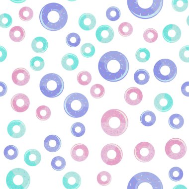 Çizgi film çörek ile Seamless modeli. Ambalaj Kağıt model.