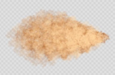 Dust cloud isolated on transparent background. Sand storm, beige powder explosion concept. clipart
