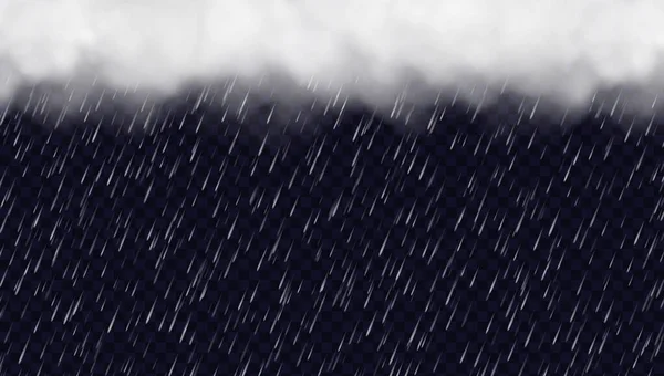 Regenwolken isoliert auf transparentem Hintergrund. realistische Gewitterwolken mit Regen. — Stockvektor